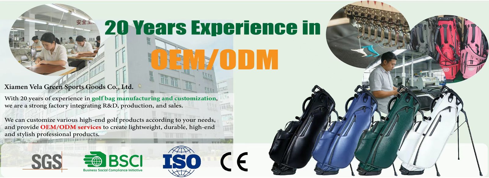 Custom golf bag factory home page 01