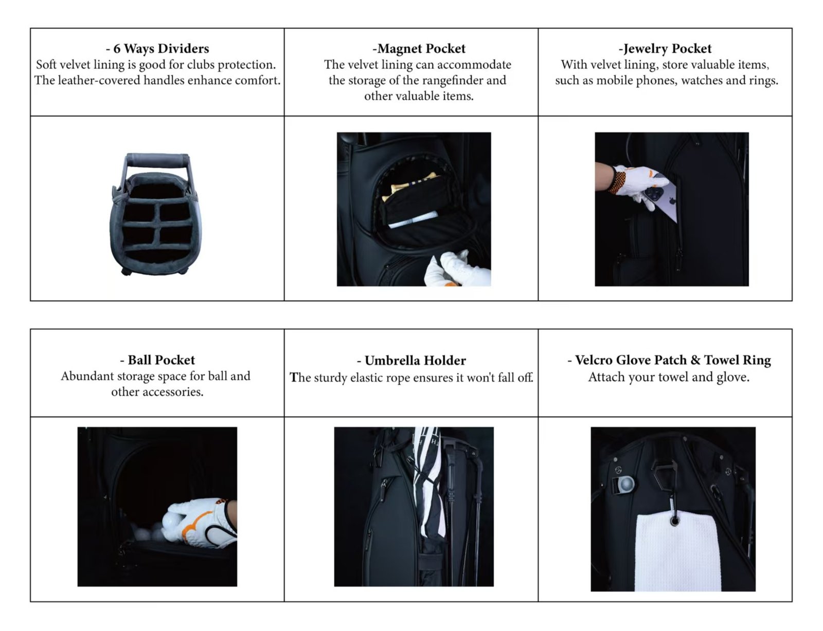 Customization Black PU Leather Stand Bag details