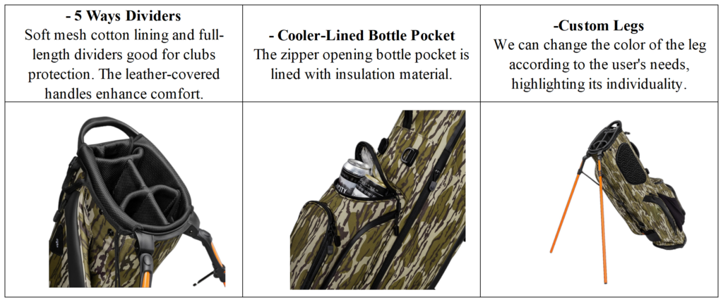 Best Waterproof Nylon Camo Golf Bag Manufacturers details