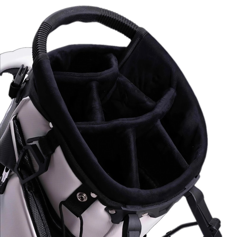 Custom 7 Way White Leather Golf Bags for Sale 6 Compartments of Custom 7 Way Golf Bag
