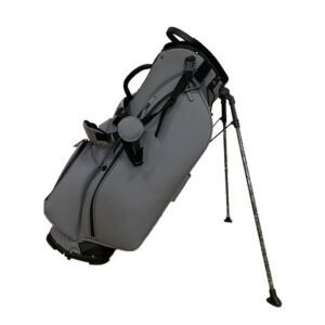 Custom 5 Way Grey Leather Golf Stand Bags