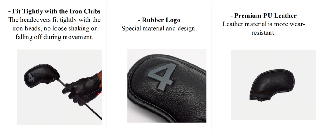 Custom Leather Golf Iron Headcovers details