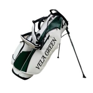 Custom White Leather Embroider Golf Stand Bag