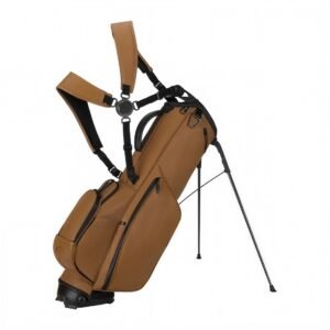 Lightweight 4 Way Brown Leather Golf Stand Bag
