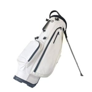 Personalized 4 Way Divider White Nylon Golf Stand Bag
