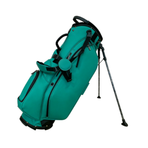 Personalized 5 Way Green Leather Golf Stand Bags