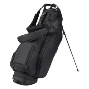 Custom 6 Way Divider Black Leather Golf Stand Bag B2B