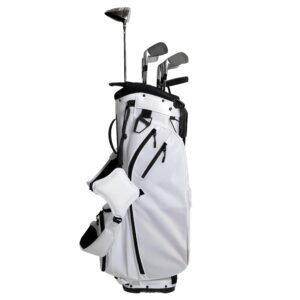 Custom 6 Way White Nylon Golf Stand Bags for Sale