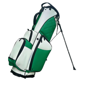 Custom Green White Leather Golf Stand Bags
