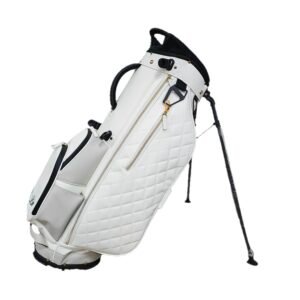 Custom White PU Leather Golf Bags with Stand