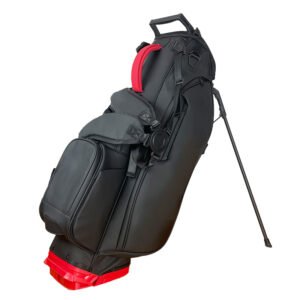 Full Custom Black and Red Golf Stand Bag B2B