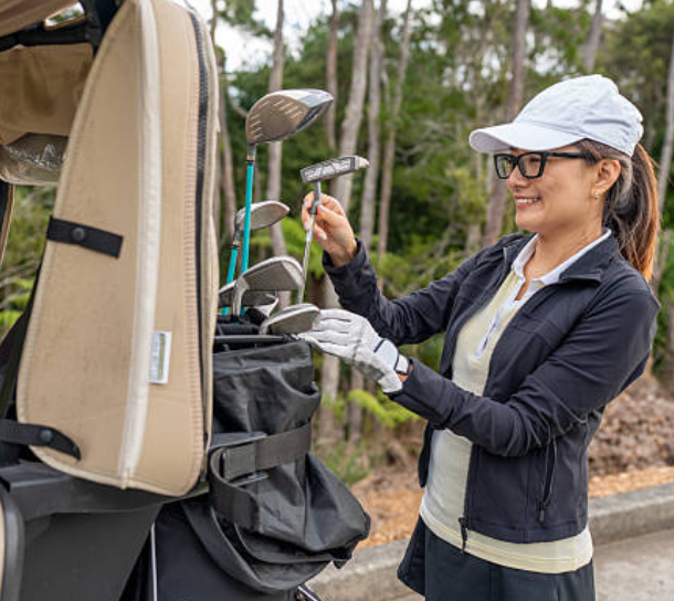 Golf bags B2B independent site homepage (lead capture buttons)