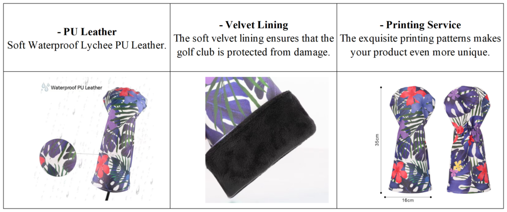 Personalized Printing Leather Wood Headcovers details