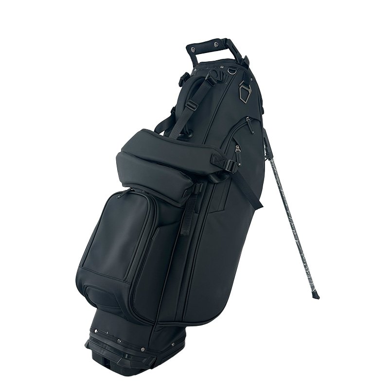 Waterproof Lightweight Black Leather Golf Stand Bag