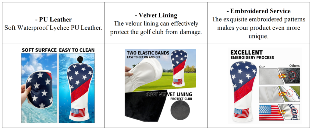 Best White PU Leather Golf Head Cover Manufacturers 7 Best White PU Leather Golf Head Cover Manufacturers details