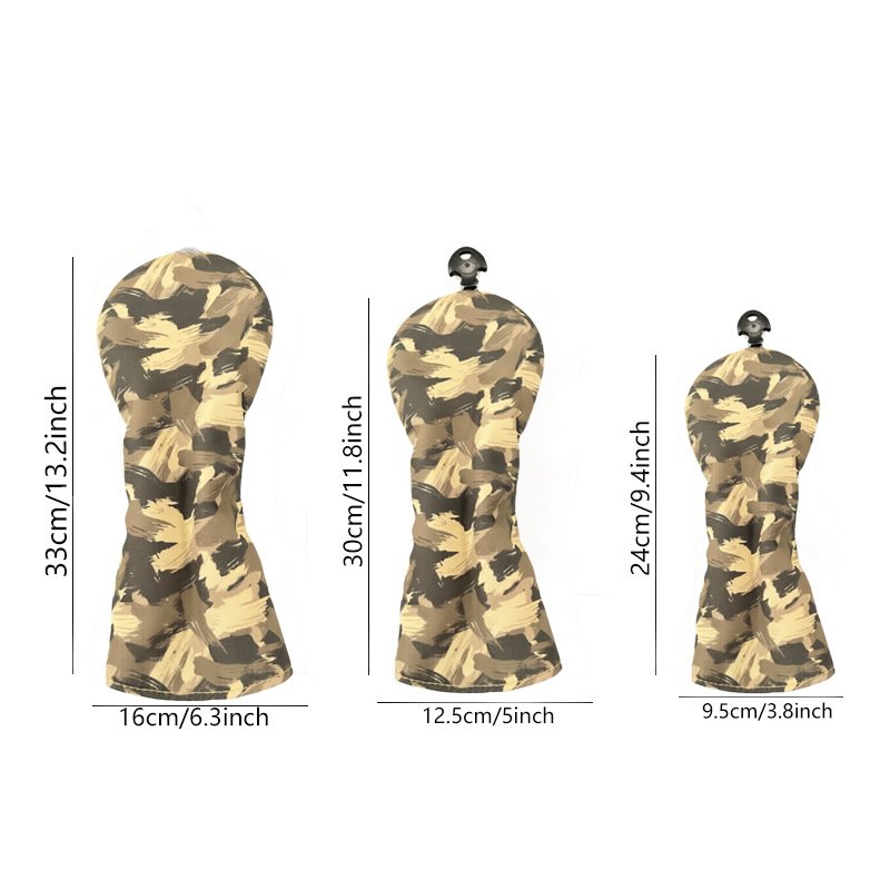 Camo Wood Leather Golf Headcover Factory 5 Camo Pattern Printed On Wood Fairway Headcover