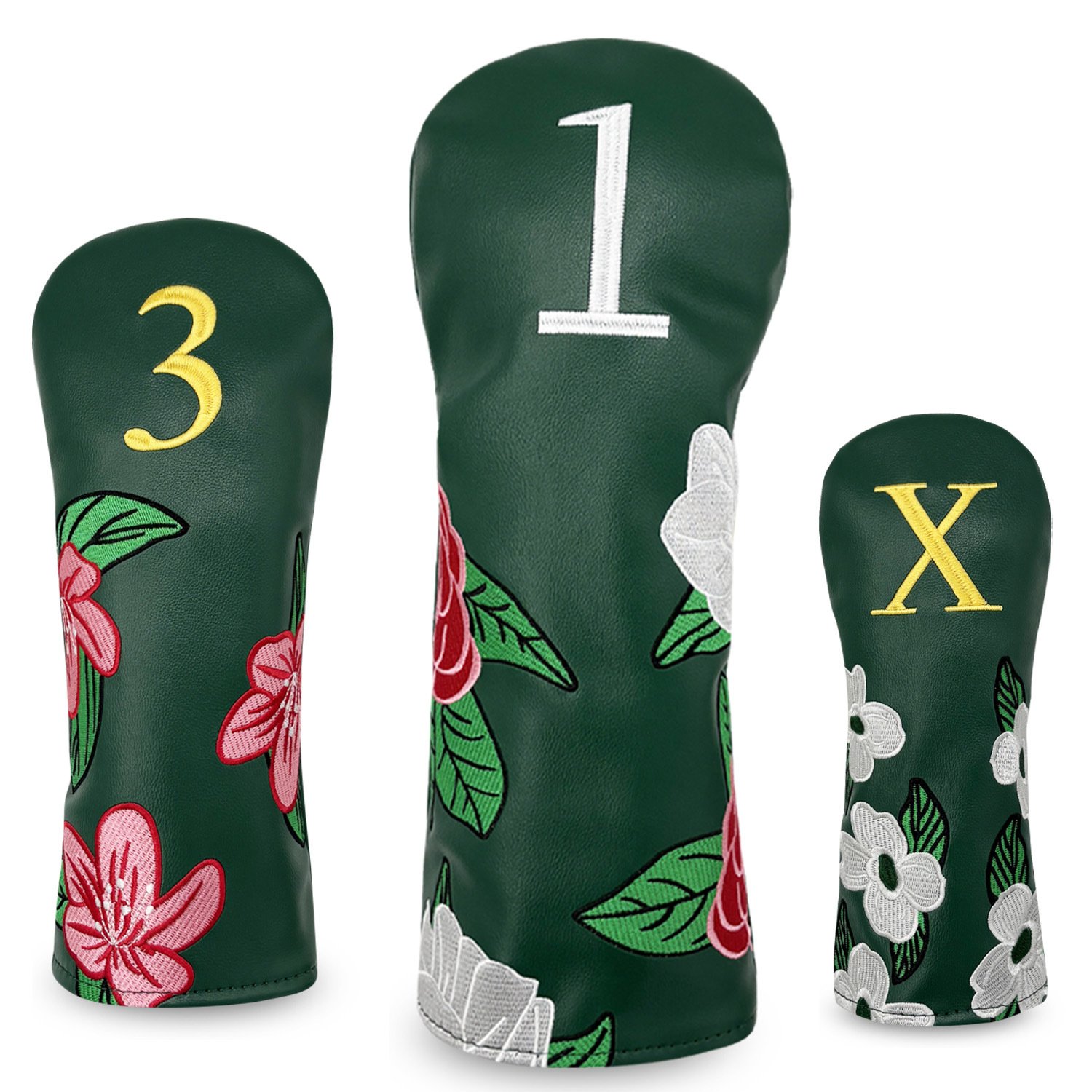 Custom Embroidered Leather Golf Wood Headcovers 1 Custom Embroidered Leather Golf Wood Headcovers