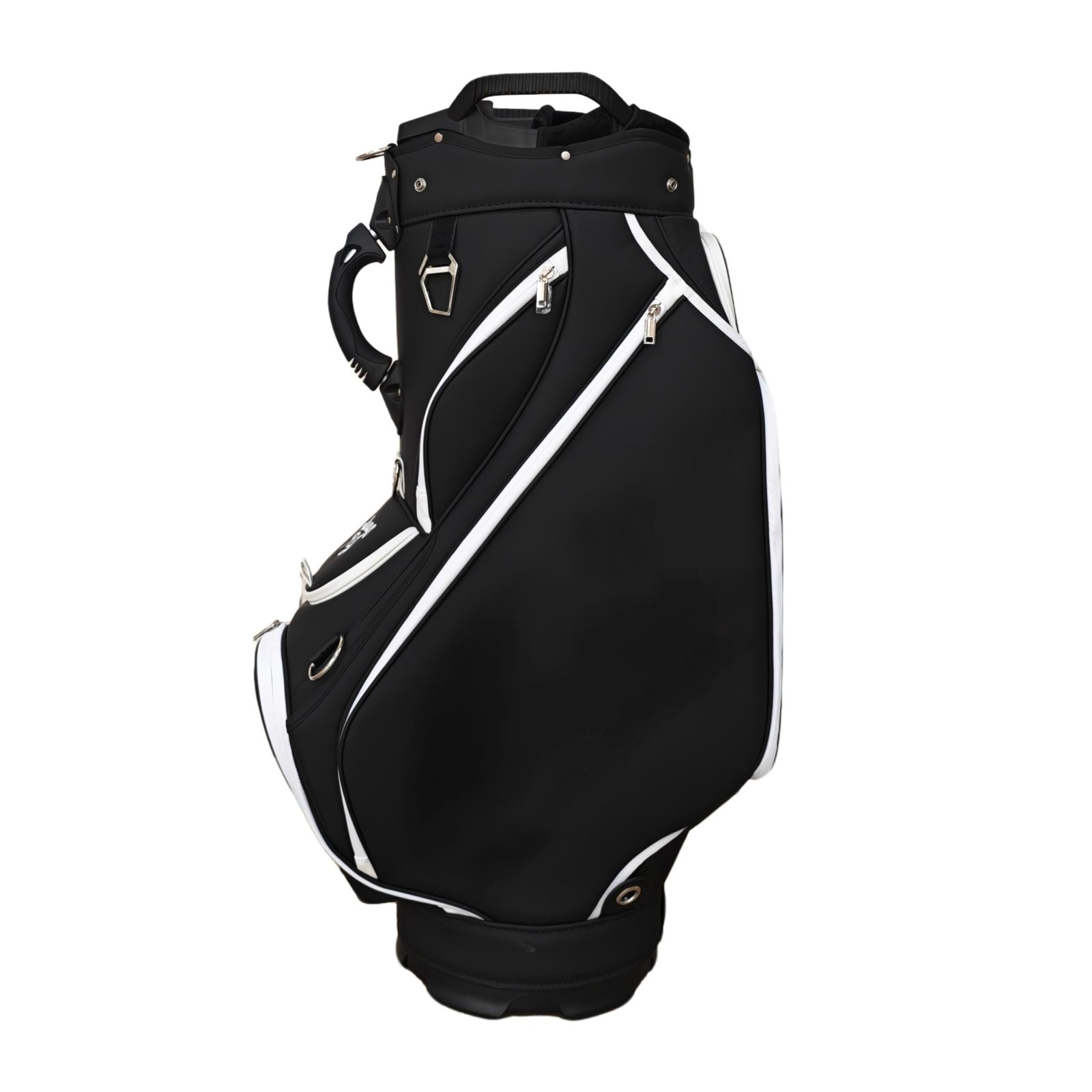 Custom Embroidery PU Leather Golf Staff Bags Wholesale 2 Custom Embroidered Text On Black PU Leather Golf Staff Bag