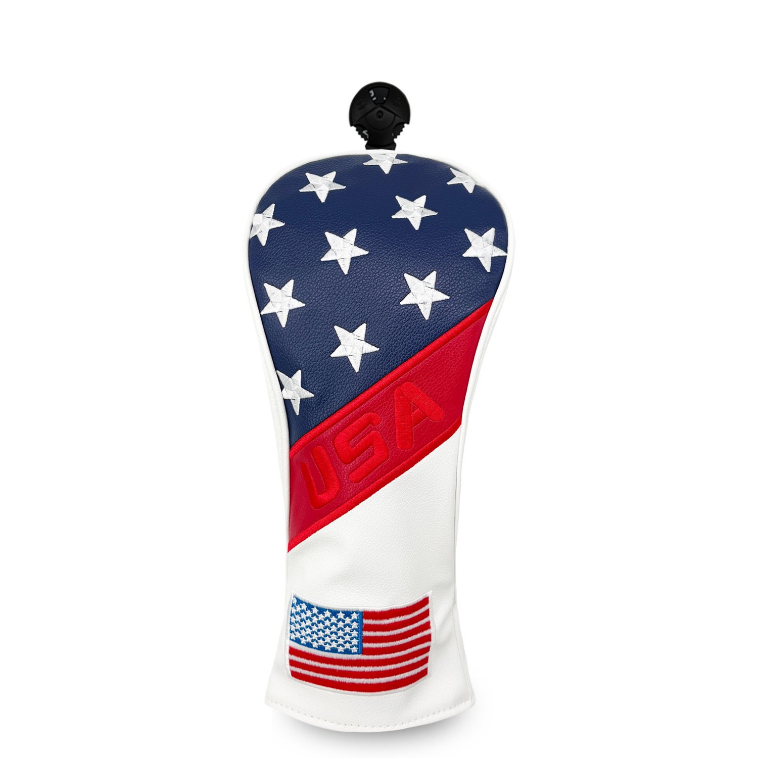 Best White PU Leather Golf Head Cover Manufacturers 2 Custom Embroidered White Wood Headcovers with Logo
