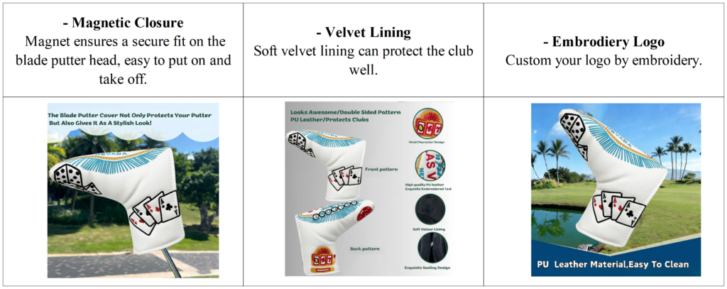 Custom Leather Golf Putter Headcovers Manufacturer 7 Custom Leather Golf Putter Headcovers Manufacturer details