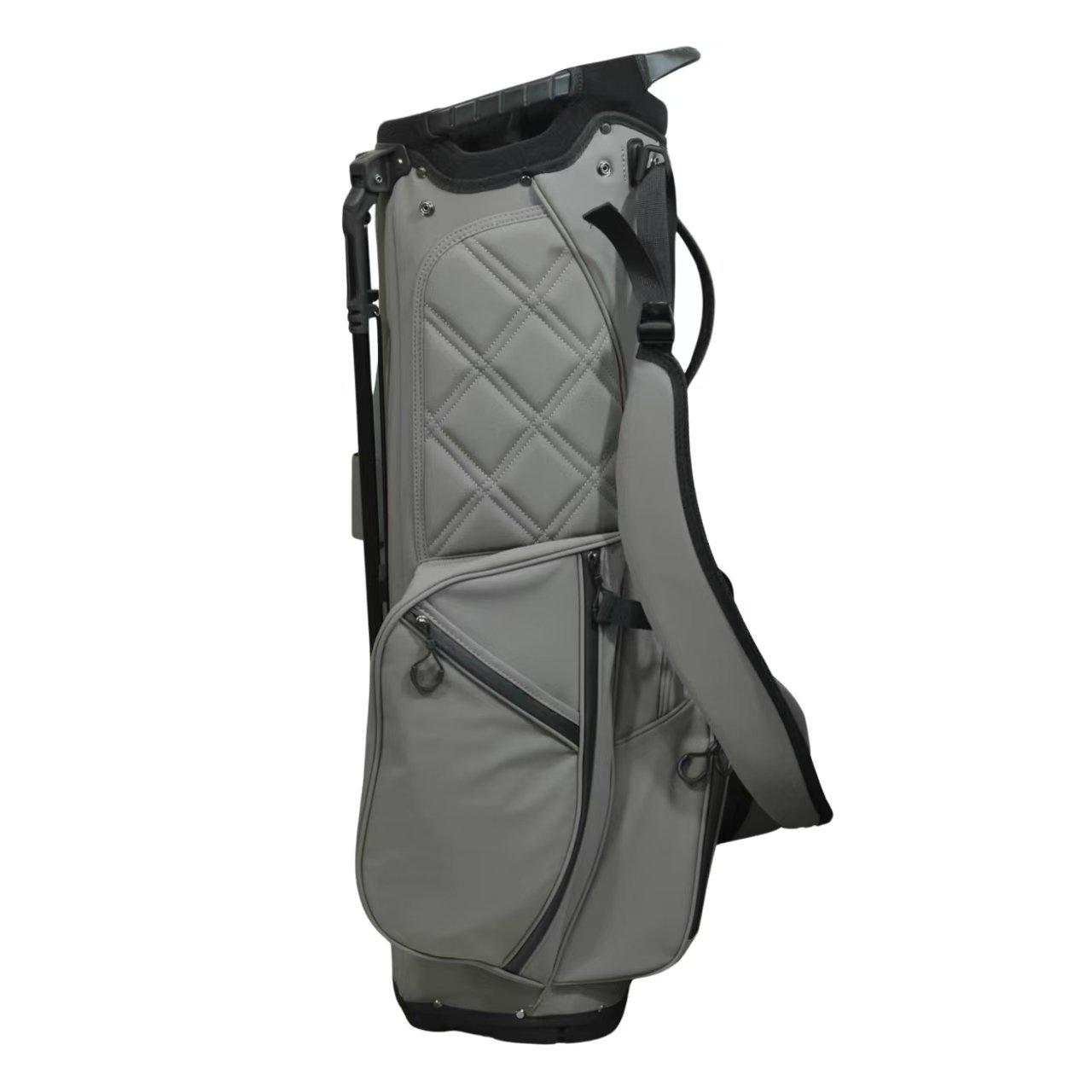 14 Way Divider Grey Leather Custom Golf Bag Manufacturers 4 Golf Bag Waterproof Zipper And Magnetic Pocket