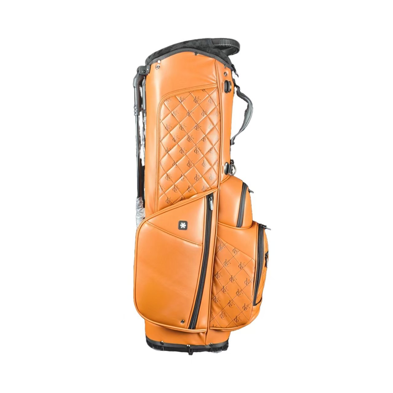 Custom 5 Way Top Waterproof Leather Golf Bag Supplier 6 5 Way Top Golf Bag With Dual Magnetic Water Bottle Pockets
