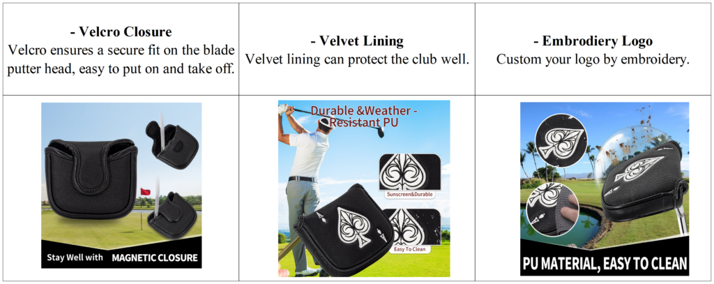 Best Black Mallet Putter Cover Golf Headcover Supplier 7 Best Black Mallet Putter Cover Golf Headcover Supplier details