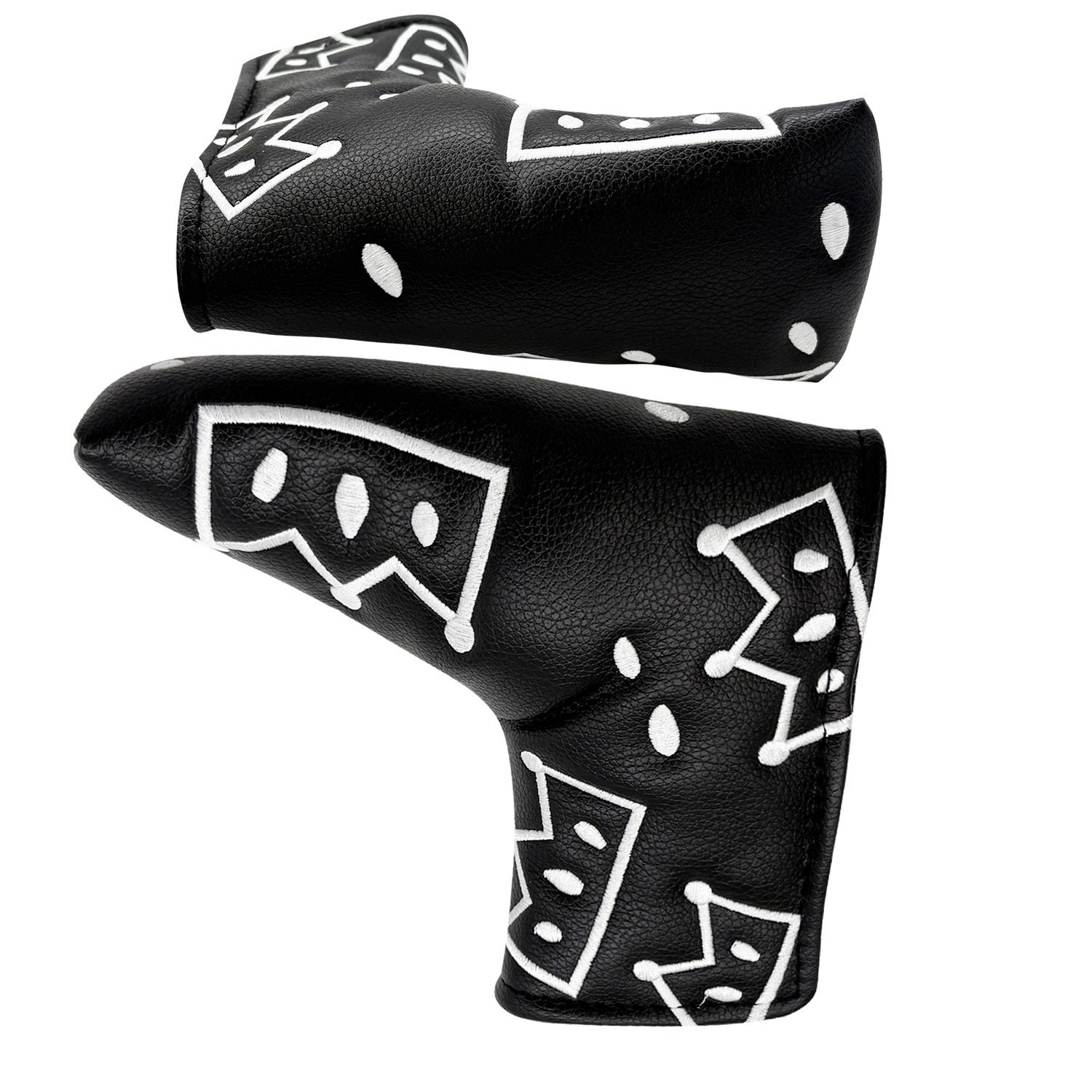 Custom Leather Blade Putter Golf Headcover Manufacturer 4 Black Velvet Lined Custom Putter Headcover