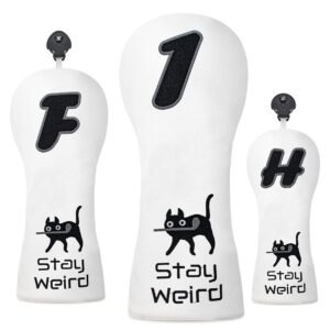 Cat Embroidery Leather Wood Golf Headcover Factory