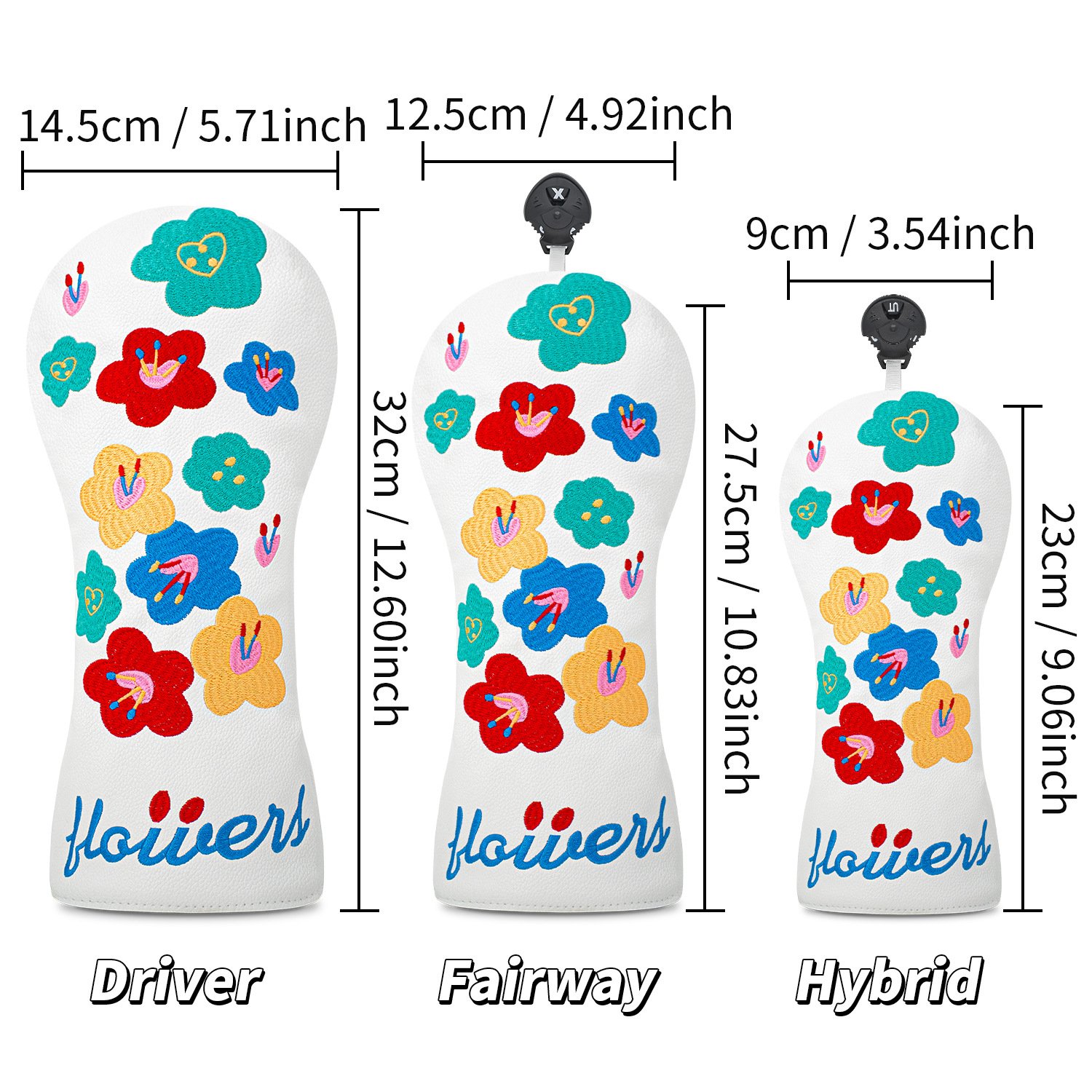 Best Embroidery Driver Golf Headcover Manufacturers 5 Colorful Flower Embroidery Golf Headcover Roses Daisies Tropical Blooms