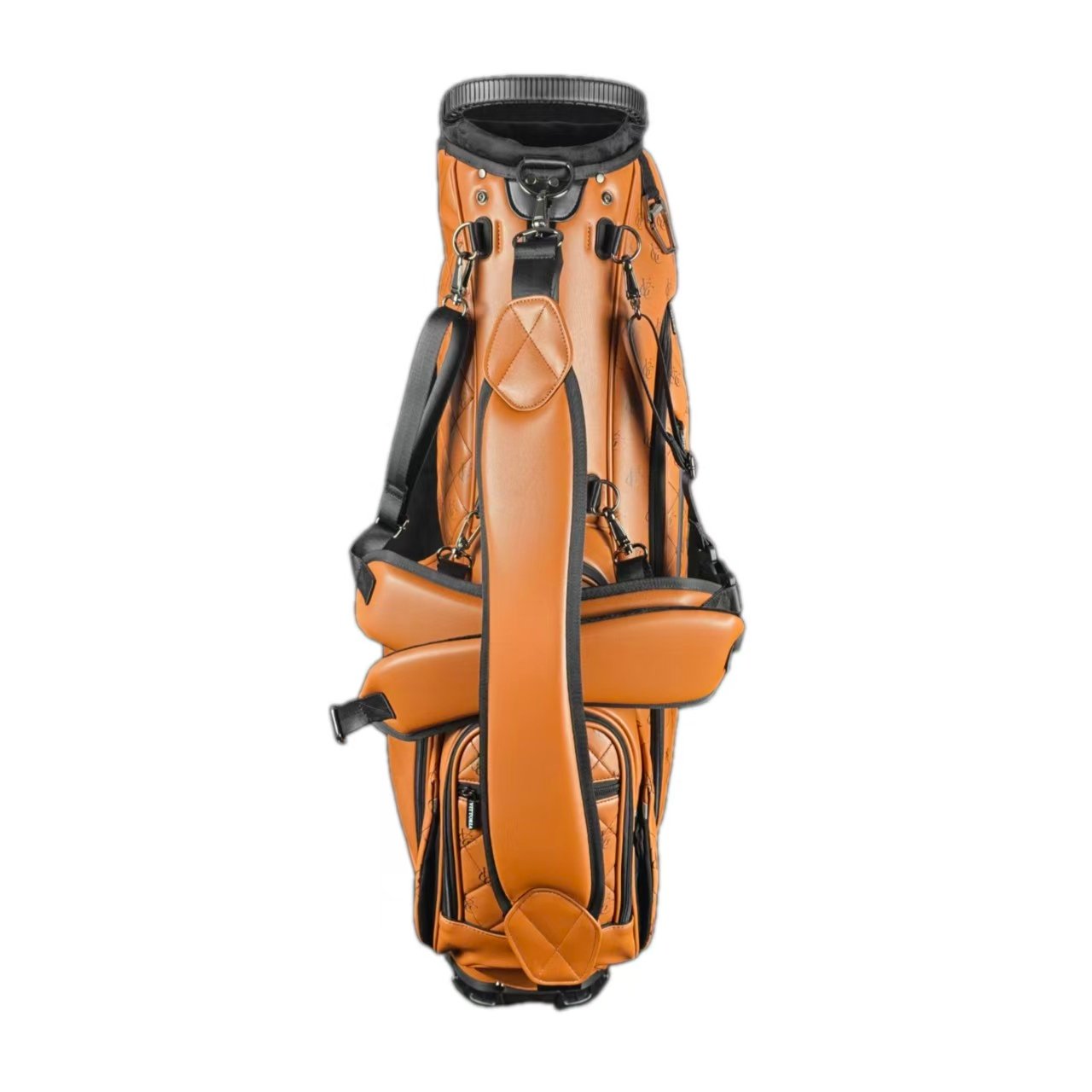 Custom 5 Way Top Waterproof Leather Golf Bag Supplier 4 Convertible Single Double Shoulder Strap Golf Bag With Both Straps