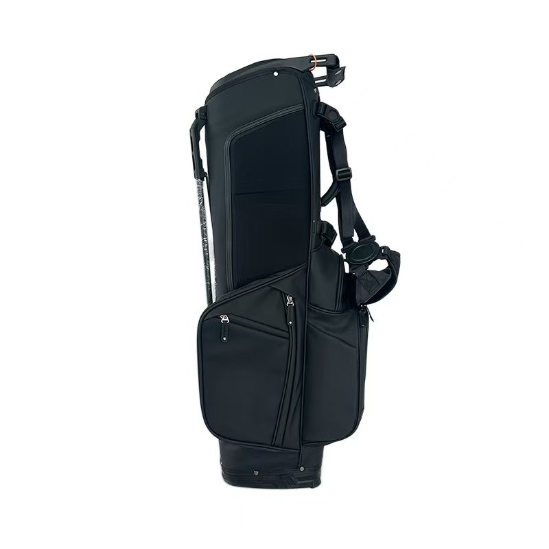 Black Leather 6 Way Top Custom Golf Bag Makers 5 Custom Golf Bag With Magnetic Rangefinder Pocket Quick Access
