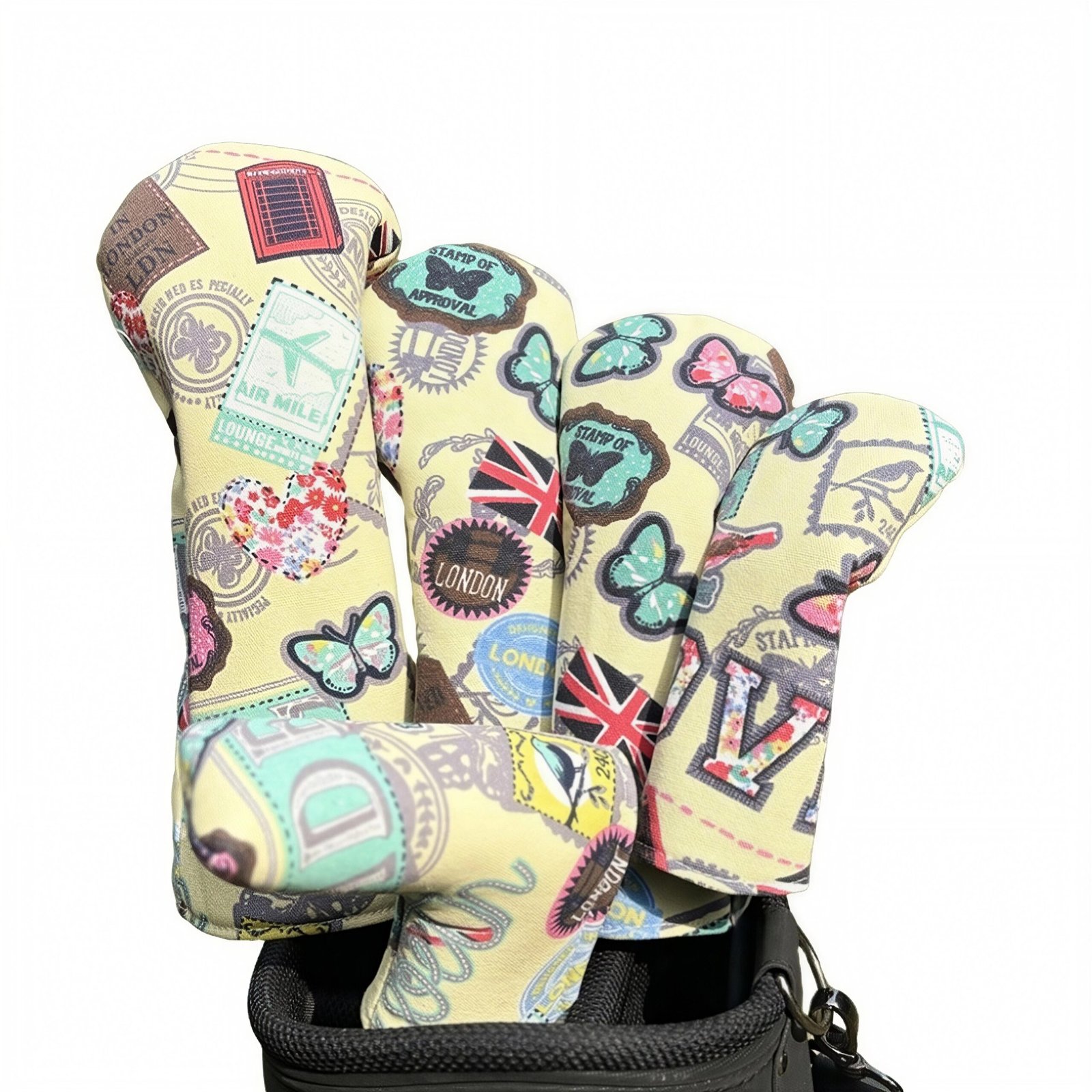 Nylon Printed Logo Driver Golf Headcover Manufacturers 4 Durable Nylon Driver Headcover With Custom Logo Full Color Printed Panel