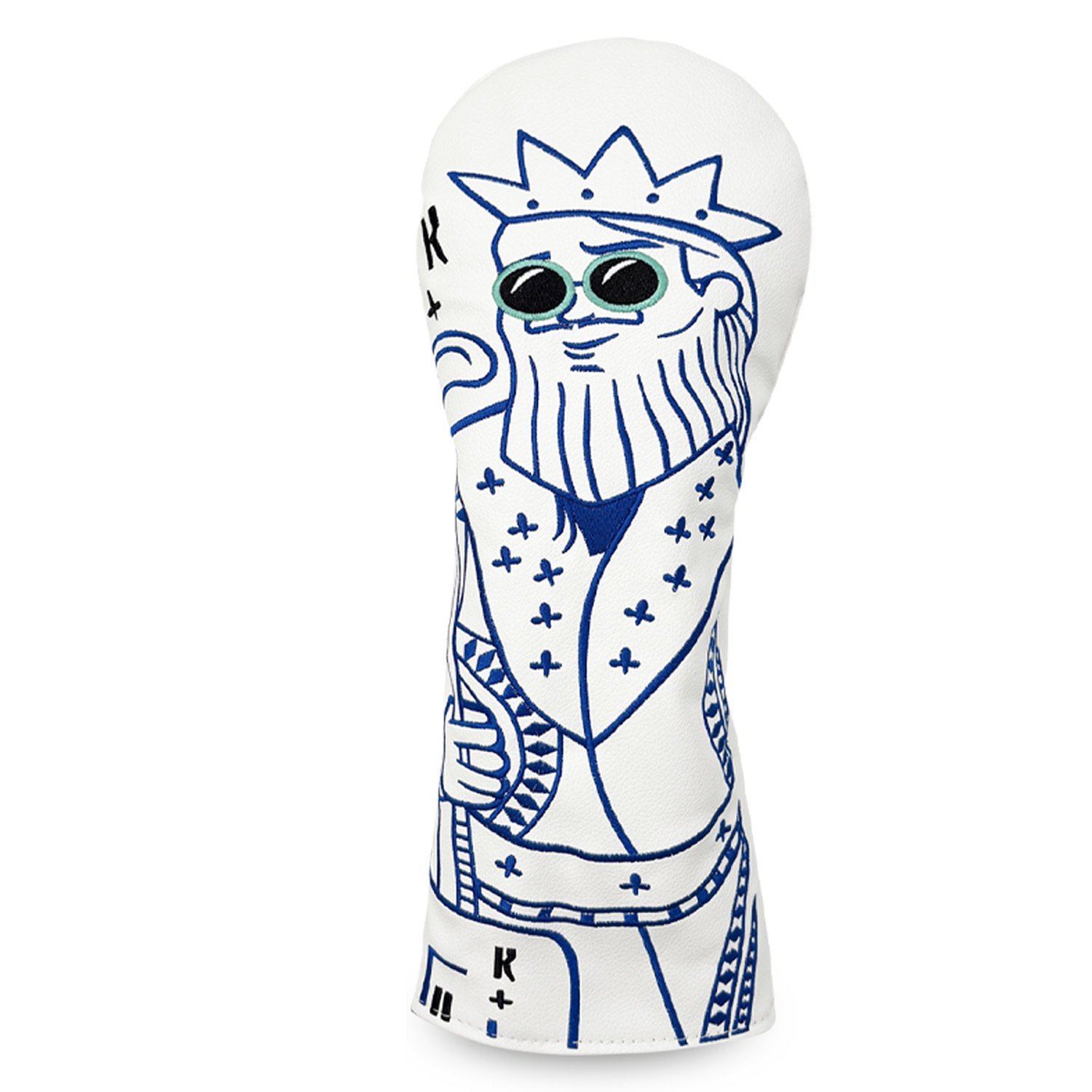 Custom White Leather Fairway Golf Head Cover Factory 3 Embroidered Logo White Golf Headcover Factory