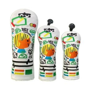 Embroidery White Leather Driver Golf Head Cover Supplier