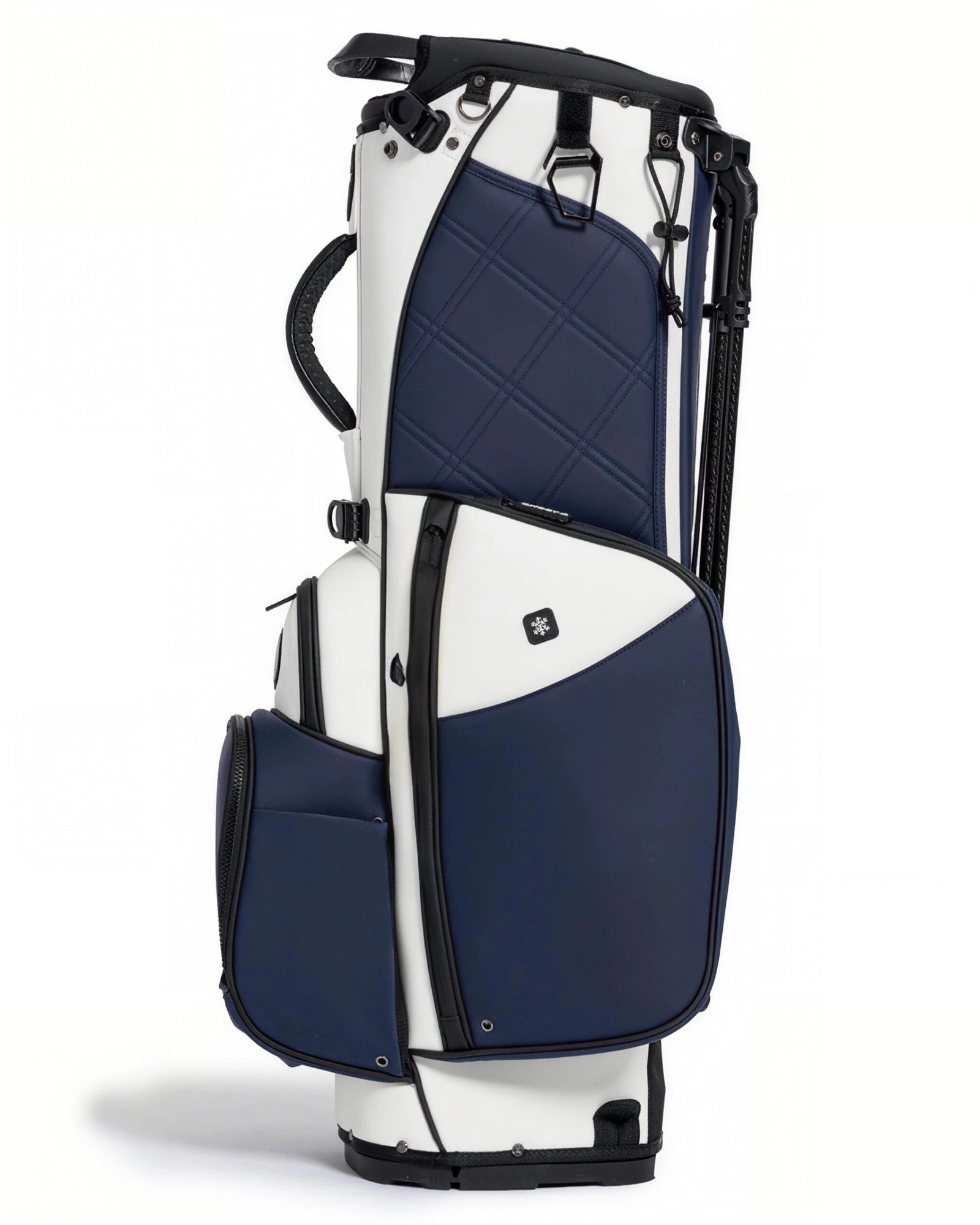 Best 7 Way PU Leather Golf Bag Manufacturer 2 Magnetic Water Bottle Holders Golf Stand Bag