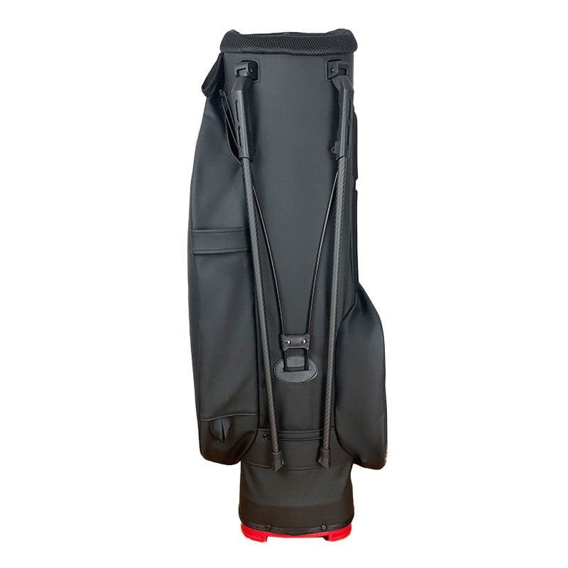 Custom 6 Way Divider Leather Golf Bag Factory 4 Matte Black Leather Golf Bag Total 8 Pockets