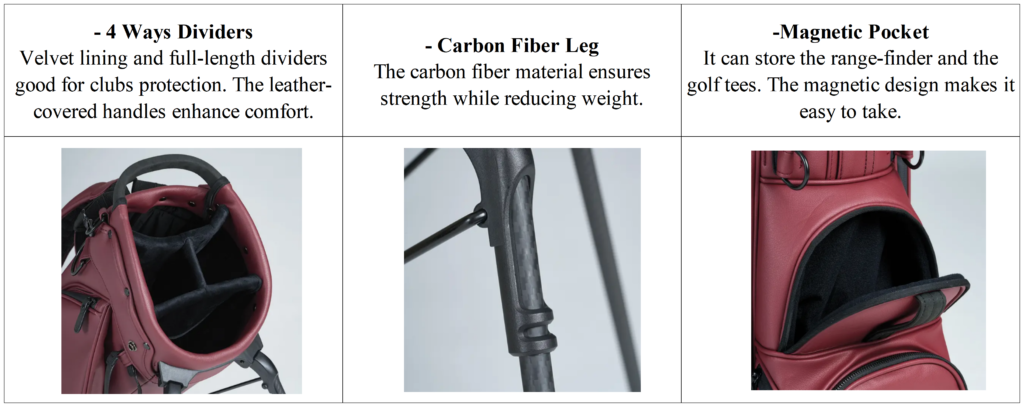Personalized White Leather Golf Bag Supplier details