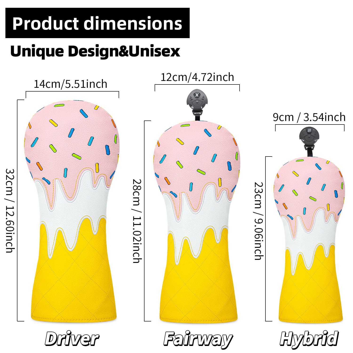 Golf Headcover Manufacturer Custom Leather Wood Cover 6 Pink White Yellow Leather Golf Wood Cover Manufacturer