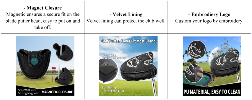 Premium Leather Mallet Club Cover Golf Headcover Supplier details