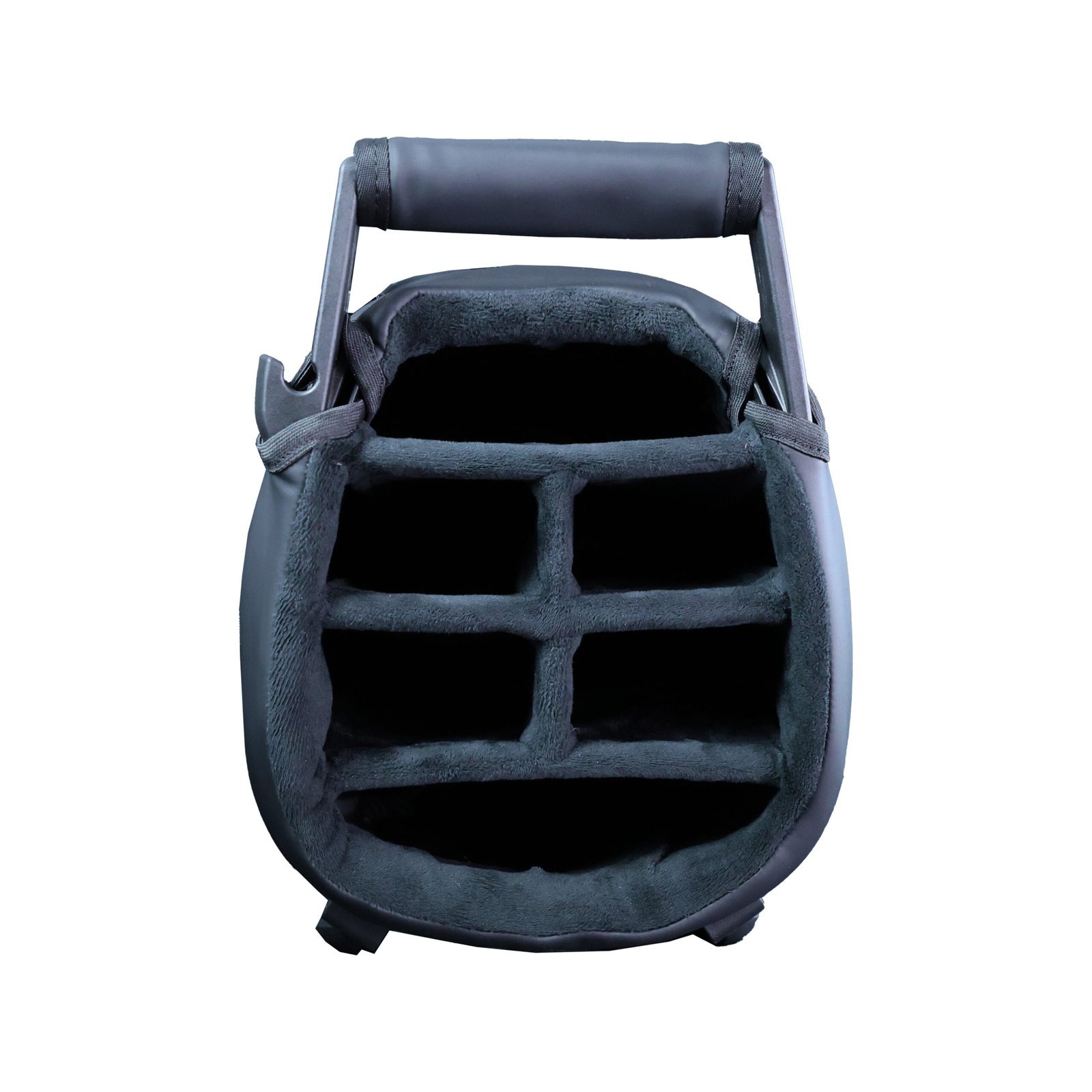 Black Leather 6 Way Top Custom Golf Bag Makers 6 Premium Matte Leather Golf Bag With Full Pocket Configuration