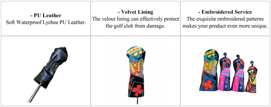 Premium Poker Embroidery Driver Sets Golf Headcover Supplier 7 Premium Poker Embroidery Driver Sets Golf Headcover Supplier details