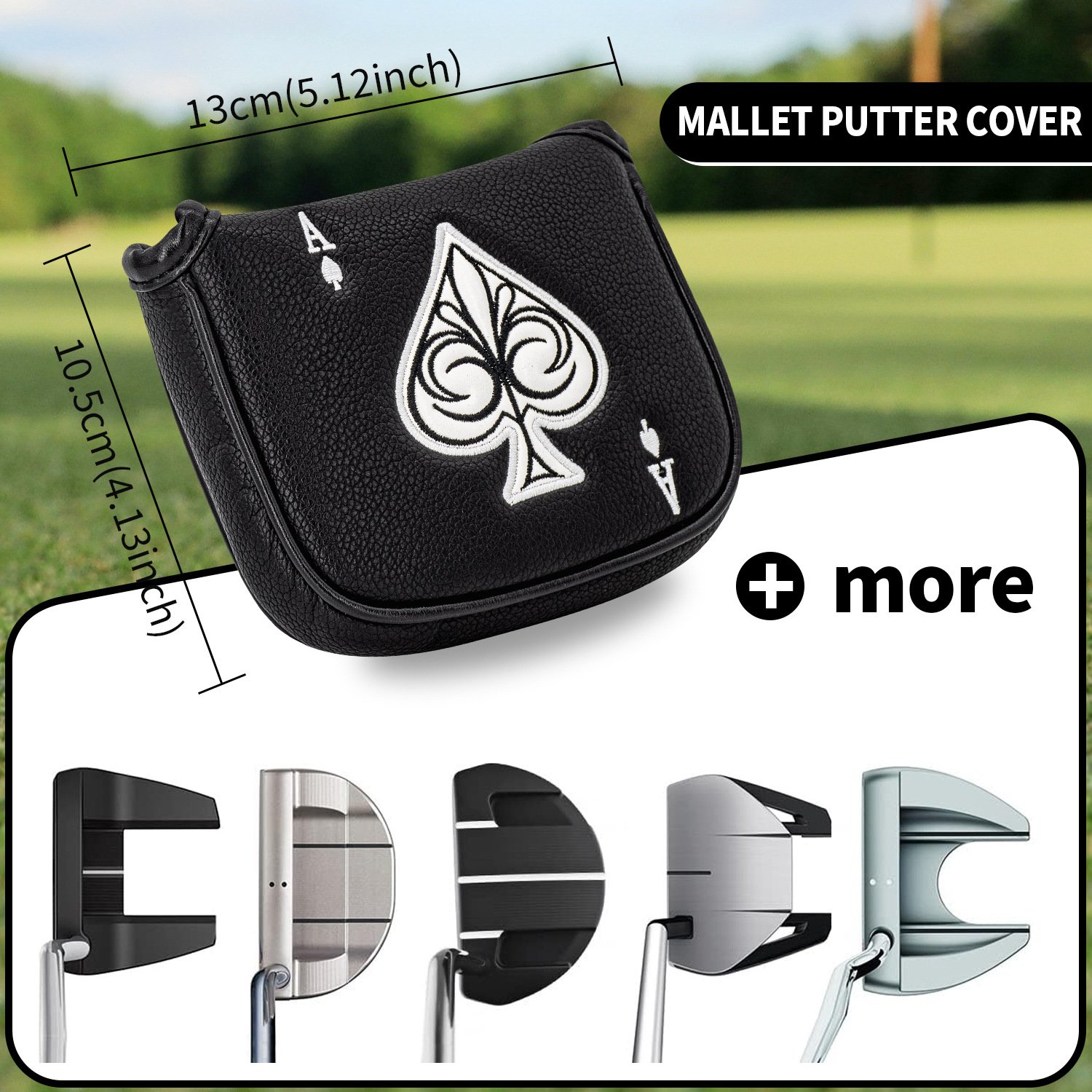 Best Black Mallet Putter Cover Golf Headcover Supplier 4 Premium Soft Interior Putter Cover Factory