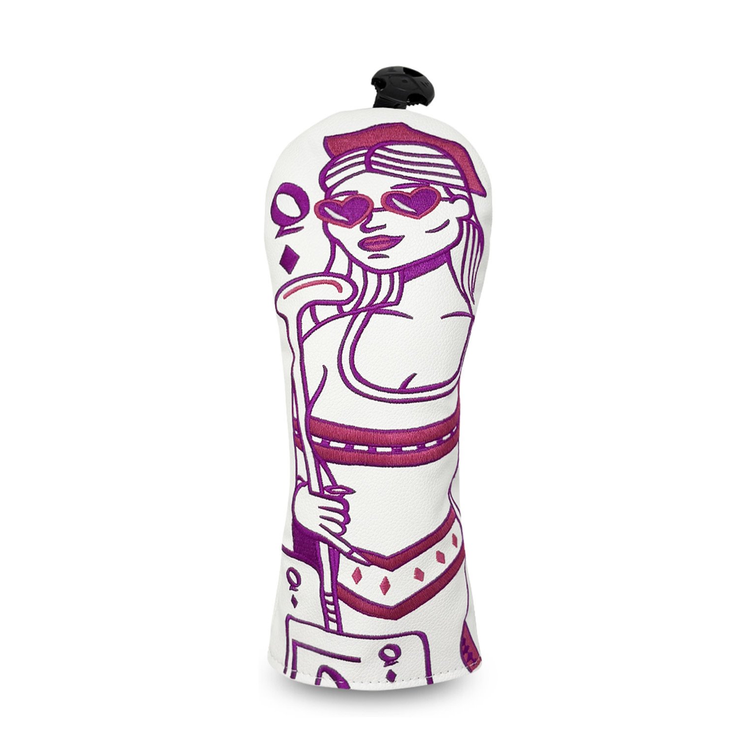Custom White Leather Fairway Golf Head Cover Factory 4 White Leather Fairway Wood Headcovers Fitting Number 3 Fairway Wood