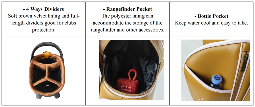 Best Golf Bag Manufacturer- Brown PU Leather Golf Stand Bag 8 Best Golf Bag Manufacturer- Brown PU Leather Golf Stand Bag details