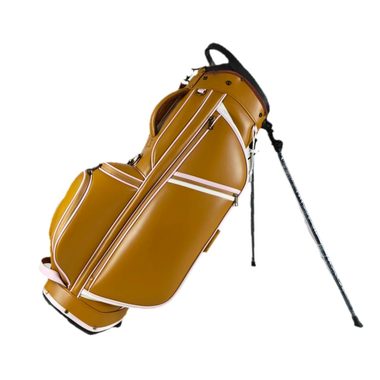 Best Golf Bag Manufacturer- Brown PU Leather Golf Stand Bag 1 Best Golf Bag Manufacturer- Brown PU Leather Golf Stand Bag