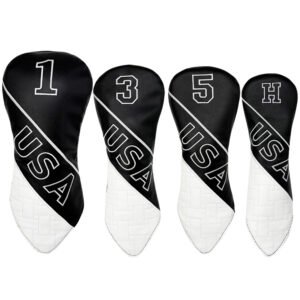 Black Leather Driver Wood Sets Golf Headcover Supplier
