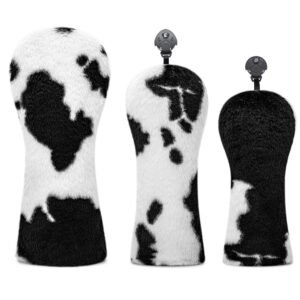 Cow Pattern Furry Driver Cover Golf HeadCover Factory