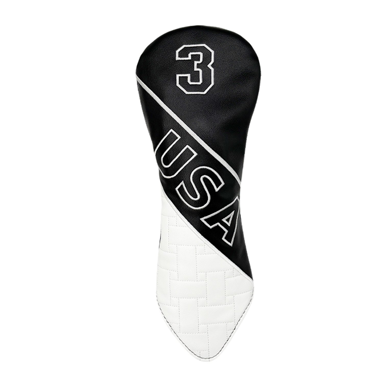 Black Leather Driver Wood Sets Golf Headcover Supplier 3 Custom Embroidered Golf Headcover Set For Driver And Woods