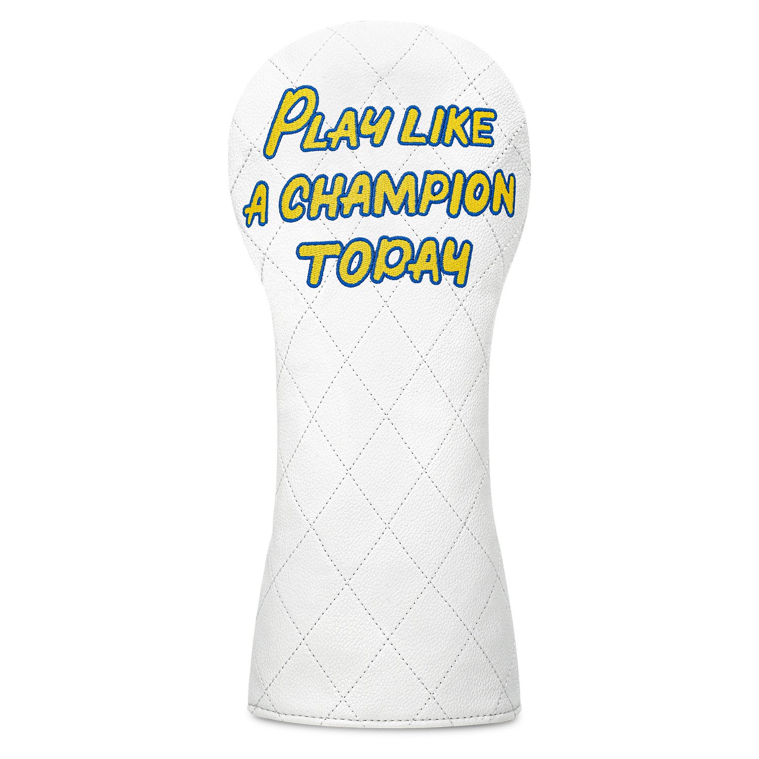 Golf Head Cover Supplier White Leather Driver Cover 2 Custom Embroidered Wood Headcover With Velvet Lining